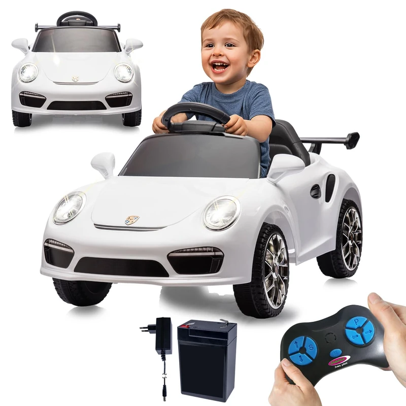 JAMARA 461873 Ride-on RUF CTR3 Club Sport 2.4 GHz Li-Power 12.6 Electric Car for Children from 3 Years, Children's Electric Steering Wheel Vehicle, Gift Idea, Light, 2 Gears, Accelerator Pedal