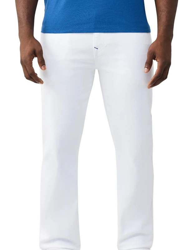 True Religion Men's Ricky Single Needle Flap Straight, White Jeans, 40