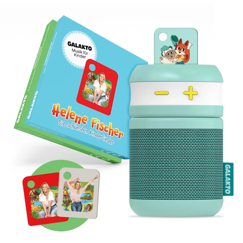 Galakto - Children's Music and Audio Play Player for Home and Travel, Token Fox & Sheep, 2 x Children's Songs Token Helene Fischer, Ready to listen without Internet, Easy to Use, Long Battery Life