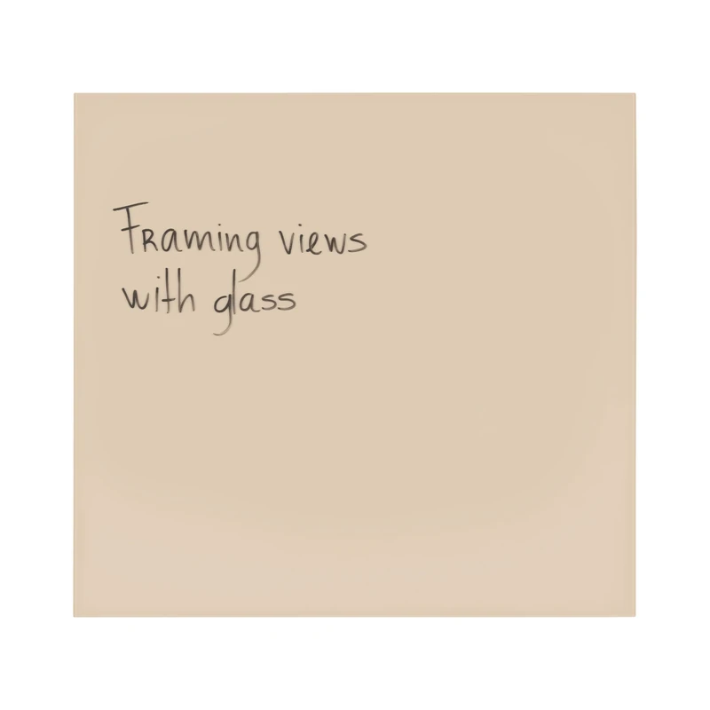 Bi-Office Reef Desert Magnetic Glass Board, 61x65,5cm, Glass Surface, Frameless Design