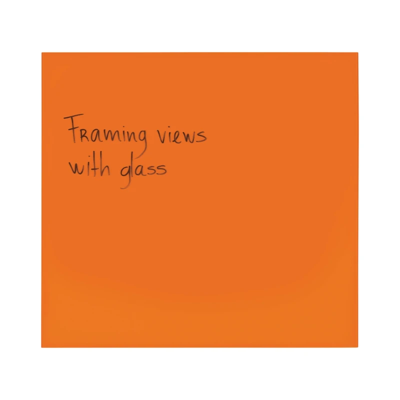 Bi-Office Reef Sunset Magnetic Glass Board, 61x65,5cm, Glass Surface, Frameless Design