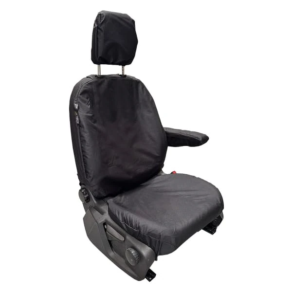 Ford Transit Driver Seat Cover (2014+) & Ford Transit Custom (2013–2023) – Tailored Waterproof Heavy Duty Van Seat Protector – Hardwearing Black - Image 1