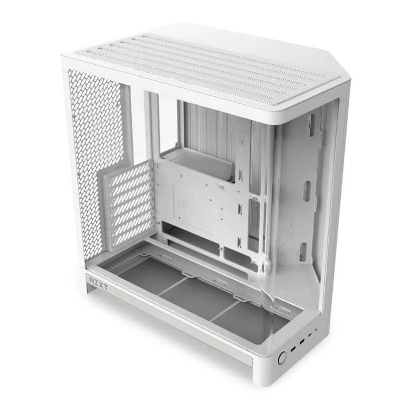 NZXT H6 Compact Dual-Chamber ATX PC Case - 10x 120mm Fan Support - 360mm Radiator - Back-Connect Motherboard Ready - Seamless Curved Tempered Glass - White
