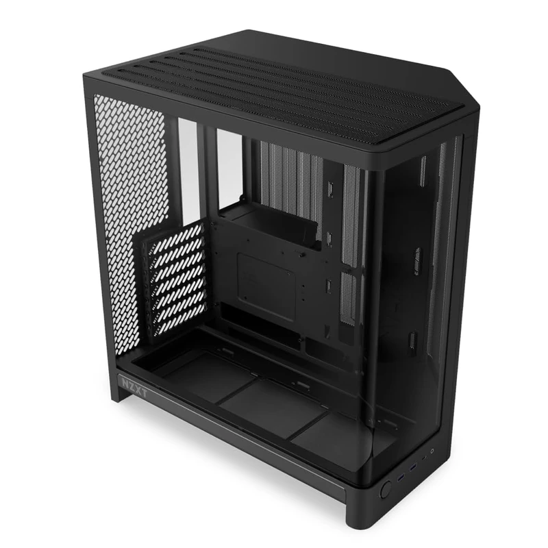 NZXT H6 Compact Dual-Chamber ATX PC Case - 10x 120mm Fan Support - 360mm Radiator - Back-Connect Motherboard Ready - Seamless Curved Tempered Glass - Black