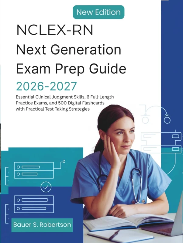 NCLEX-RN NEXT GENERATION EXAM PREP GUIDE 2026-2027: Essential Clinical Judgment Skills, 6 Full-Length Practice Exams, and 500 Digital Flashcards with Practical Test-Taking Strategies