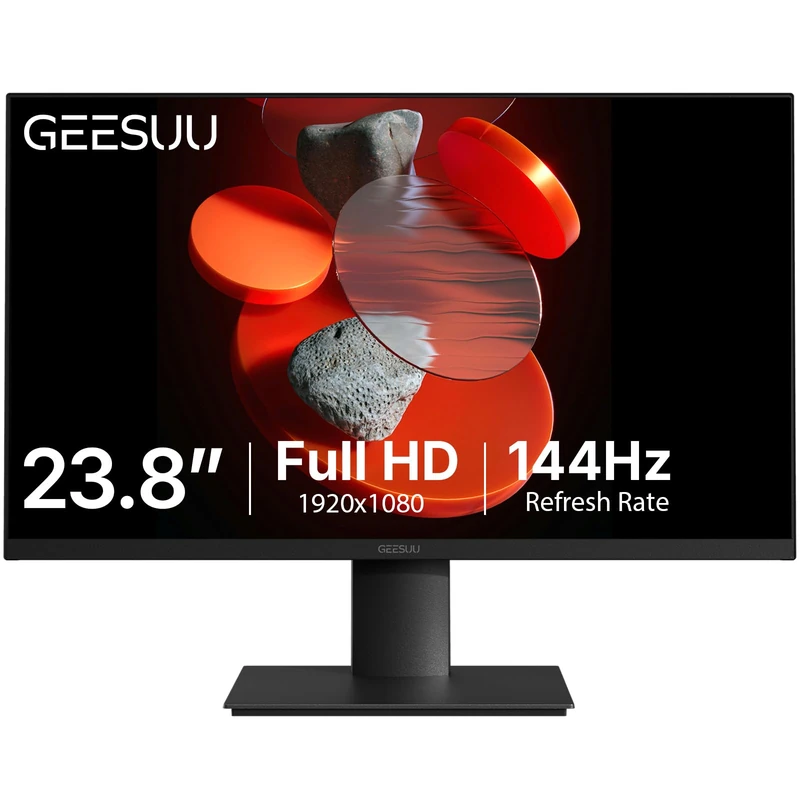 GEESUU 24 inch FHD Monitor 144Hz, VA Panel, 5ms MPRT, HDR10