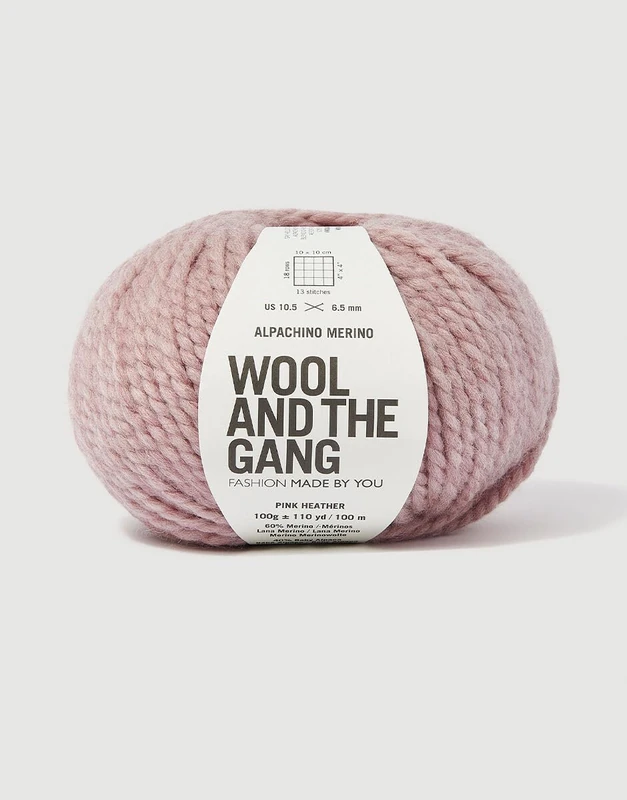 Wool and the Gang Alpachino Merino - Pink Heather, 100g