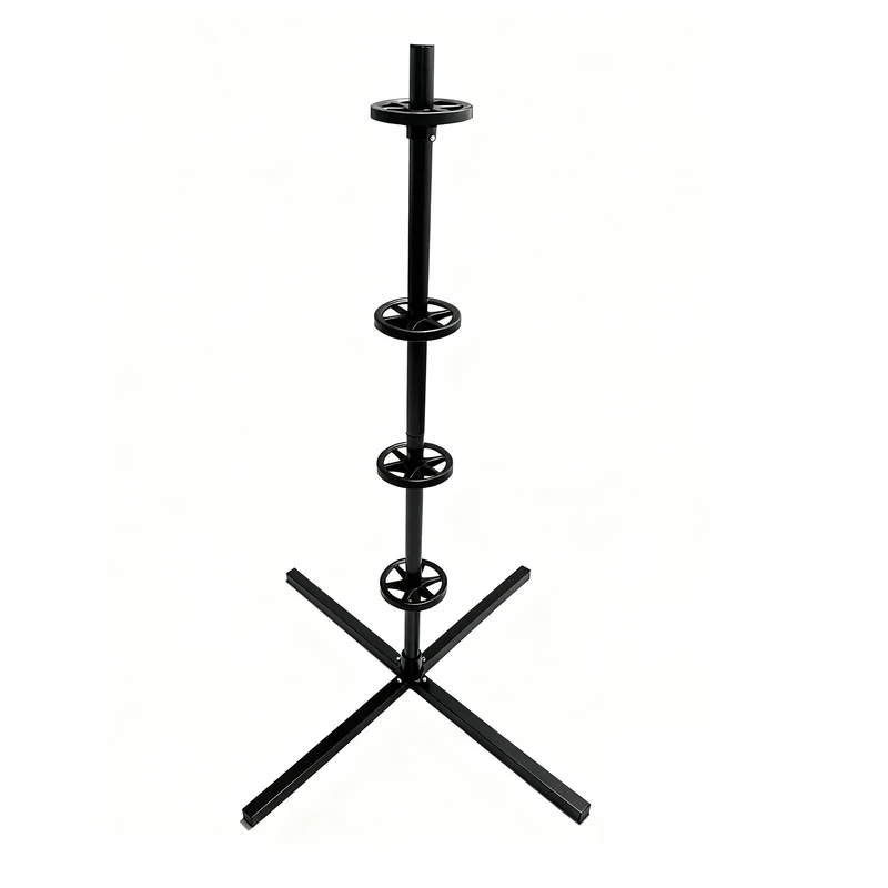 Relaxdays Steel Tire Rack for 4 Wheels, Up to 120 kg, 131.5x66x66 cm, Black