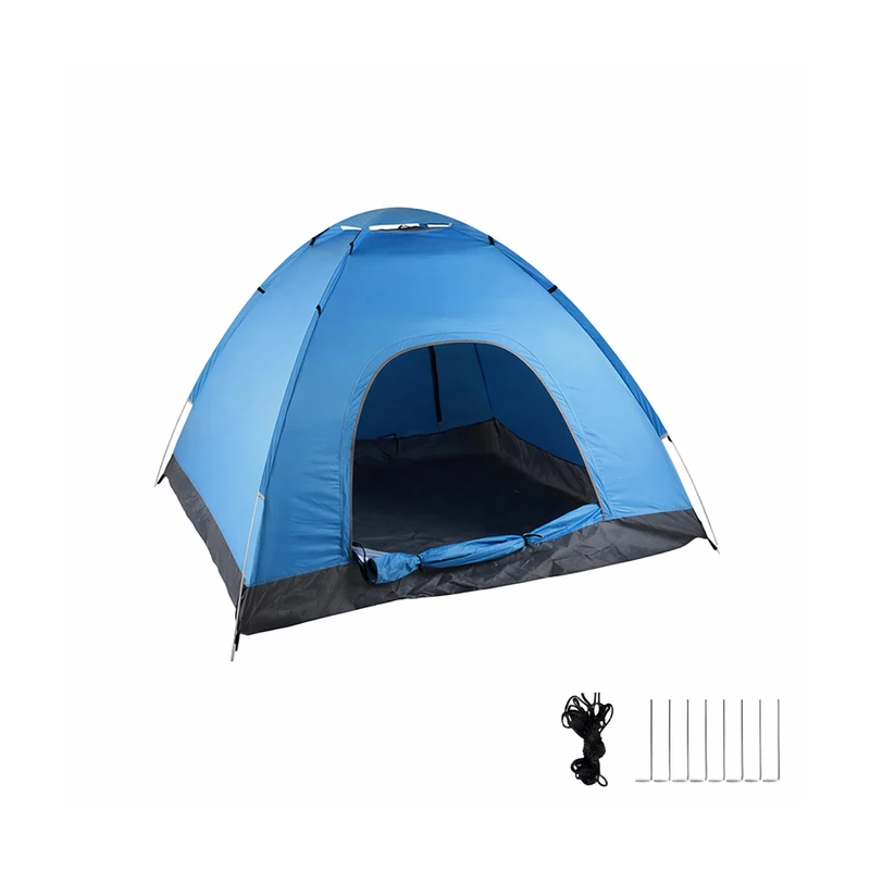 Relaxdays Waterproof Instant Pop-Up Camping Tent, UV 50+, 125 x 200 x 200 cm, Blue