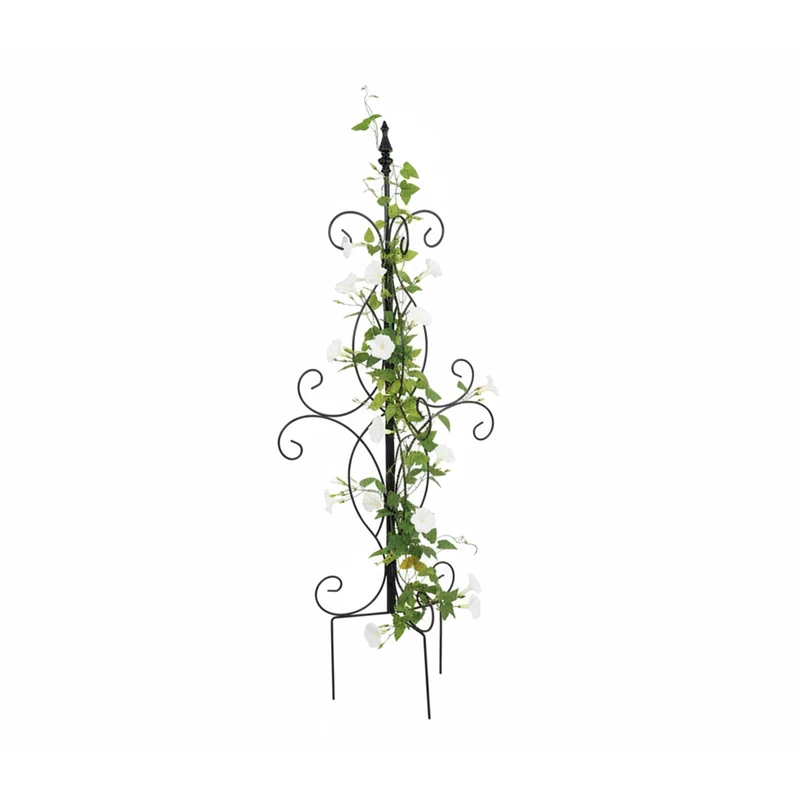 Relaxdays Folding Trellis Set of 2, Powder-Coated Steel, Free-Standing Garden Decor, 116x45x45 cm, Black