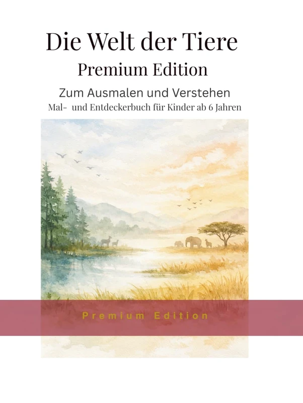 Die Welt der Tiere Premium Edition: Zum Ausmalen und Verstehen – Mal- und Entdeckerbuch für Kinder ab 6 Jahren