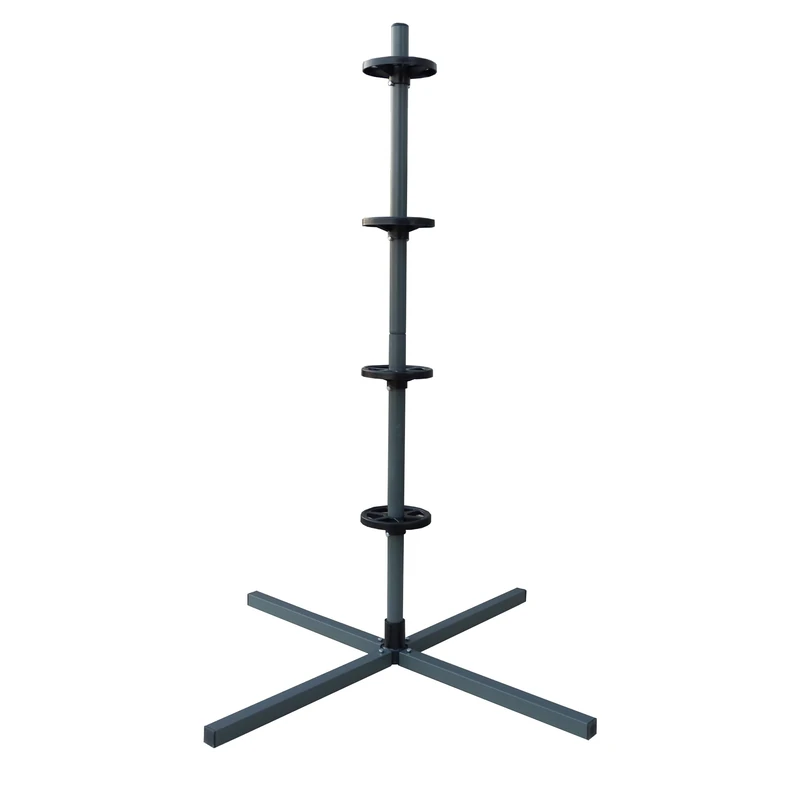 Relaxdays Tire Rack for 4 Rims, Steel, Max 120 kg, 131.5x66x66 cm, Grey - Image 1