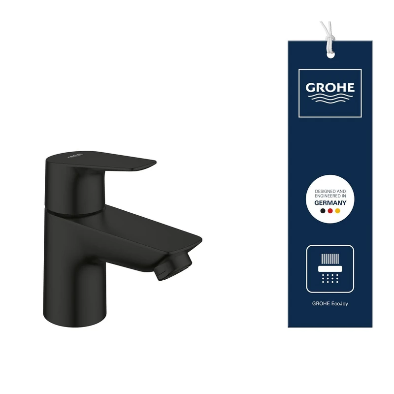GROHE Start Edge - Pillar Tap (XS-Size, Ceramic Headpart, Water Saving, Fixation Nut G 1/2 Inch), Matt Black, 1059632431