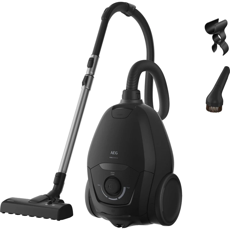 AEG VX8.3 Silence Bagged Cylinder Vacuum Cleaner, Ultra-Quiet Cleaning, HEPA Filtration 99.999%, Multiple Surfaces, Carpets & Hard Floors, AllFloor Auto Nozzle, 64 dB, 12m Radius