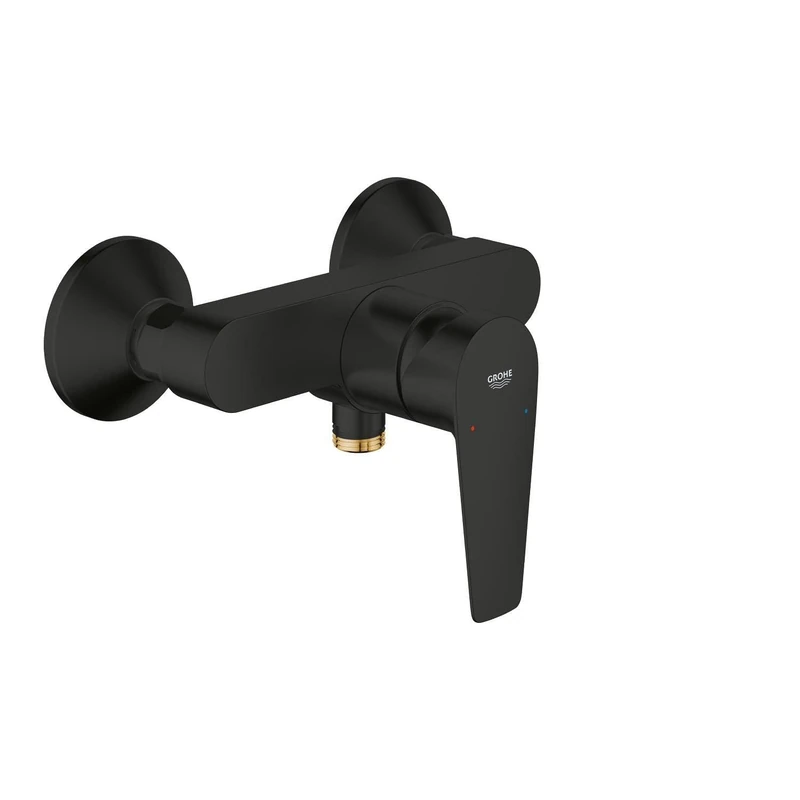 GROHE Start Edge – Exposed Single Lever Shower Mixer Tap (Wall Mounted, 35 mm Ceramic Cartridge, Integrated Non-Return Valve, Protected Against Backflow), Matt Black, 233472431