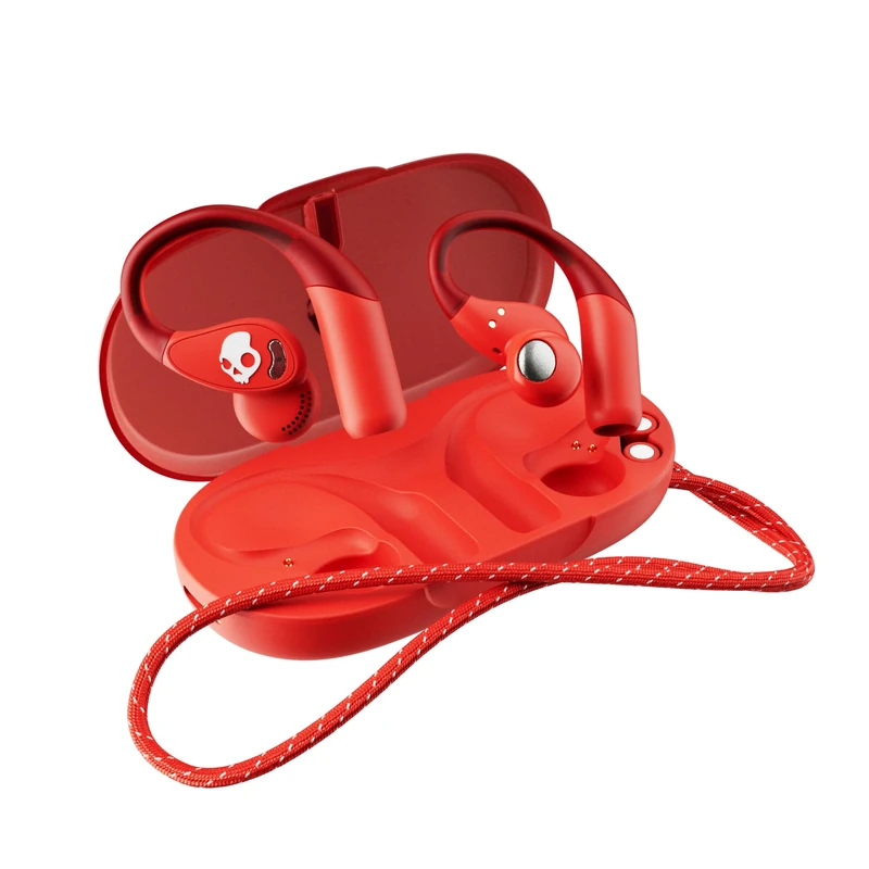 Skullcandy Push 540 Open Wireless Open-Ear Bluetooth Earbuds, Headphones, Sweat and Water Resistant, 42 Hours Battery, Detachable Neckband, Secure Fit, Microphone for iPhone Android - Plasma