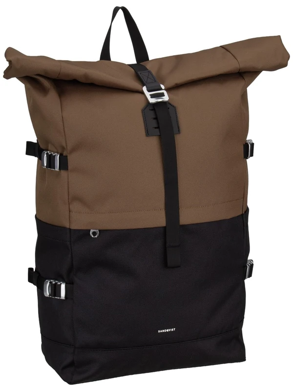Sandqvist Icon Rolltop Backpack 16”, 26L, Multi Olive, Laptop Backpack, 16" Laptop Compartment, Water-Resistant, Recycled Materials, Unisex
