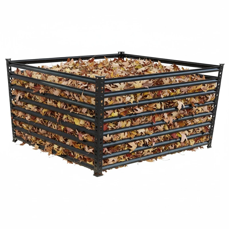 Relaxdays Metal Compost Bin Garden Composter, 120x120x90cm, 1296L, Galvanized Steel, Black - Image 1