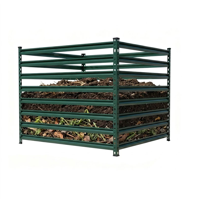 Relaxdays Metal Compost Bin Garden Composter 900L Steel Green 100 x 100 x 90 cm