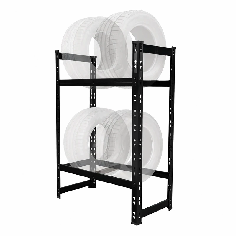 Relaxdays Tire Rack for 4–6 Tyres, Steel, Black, Plug-In System, 100x85x35 cm, 150 kg per Shelf