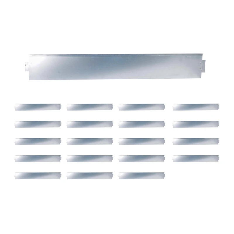 Relaxdays Steel Lawn Edging Set of 20, Flexible Bed & Lawn Edging, 15 x 100 cm, Silver