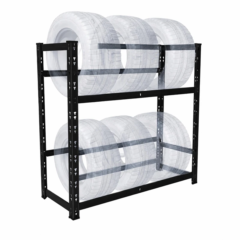 Relaxdays Tire Rack for 4-6 Tires, Steel, Black, 100x85x35 cm, 150 kg per shelf, Plug-in System