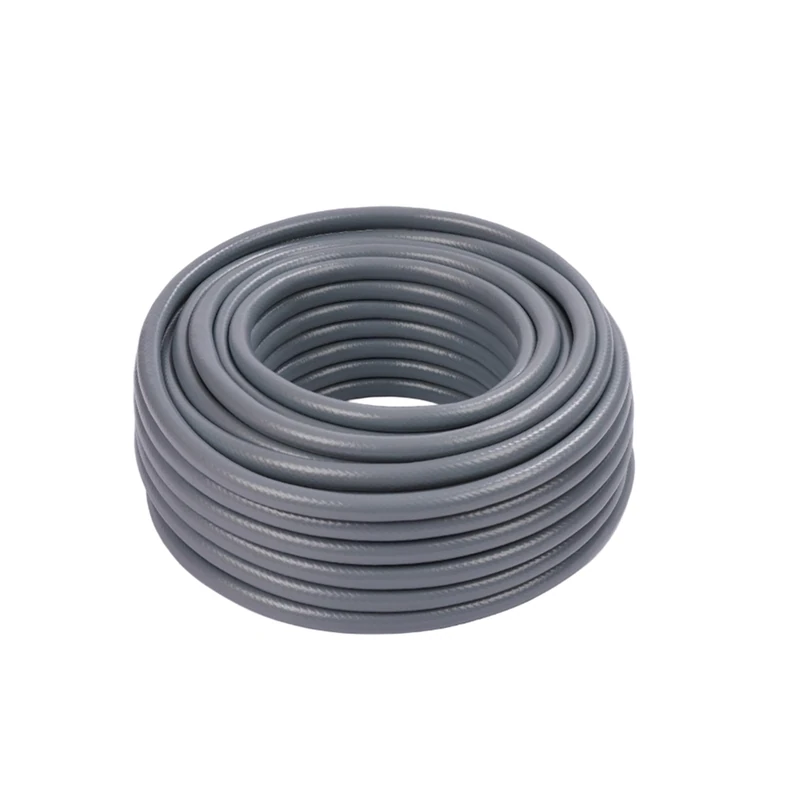 Relaxdays 50m Garden Hose, Universal 1/2" Water Pipe, UV & Weatherproof Fabric, Grey