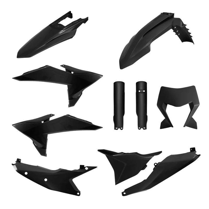 POLISPORT 91657 - Complete Plastic Kit for KTM EXC/EXC-F/XC-W/XC-FW 26'- Perfect Fit and OEM Quality for Off-Road Use, Black