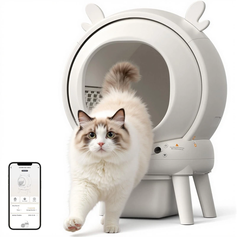 Self-Cleaning Cat Litter, 65L with 9 Safety Sensors, 2.4 GHz App Control, Anti-Pinch Protection, Safe and Automatic Cat Litter Tray - Image 1