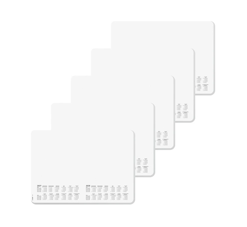 SIGEL H7501/5 Set of 5 Paper Desk Pads with Rounded Corners, 2-Year Calendar and Weekly Planner, Dotted Design, A3 (42 x 29.7 cm), Black and White, 5 x 30 Sheets