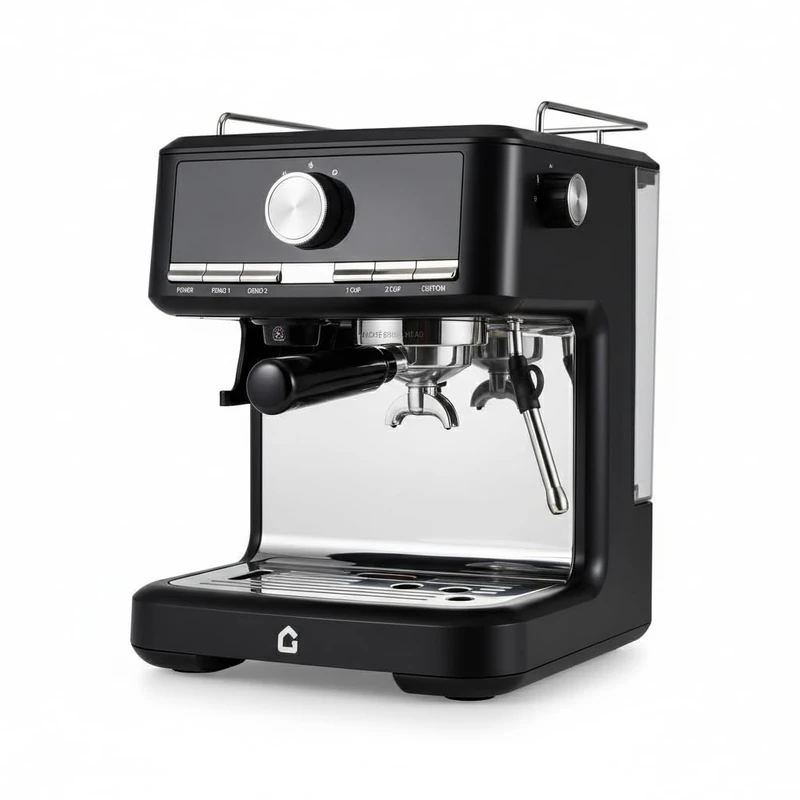 GarveeHome Espresso Machine - 20 Bar with Grinder and Milk Frother, Professional Coffee Machine with Removable 1.5 Litre Water Tank, 30 Grinding Settings and 58 mm Portafilter