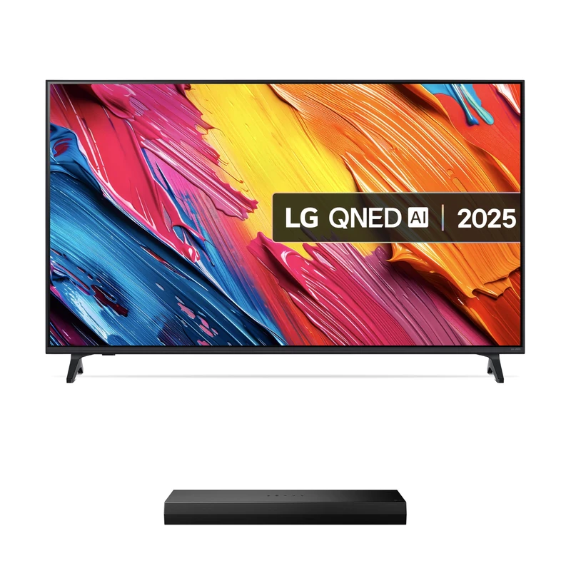 LG 55QNED70A6A (2025) 55-Inch QNED AI 4K UHD HDR Smart TV bundle with US20A Bluetooth Soundbar 2.0 Channel