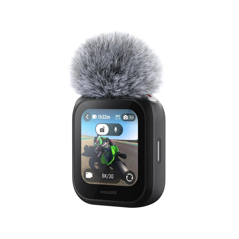Insta360 GPS Preview Remote with Built-In Mic Action Camera Remote Control with Built-in GPS, Live Preview and Built-in Microphone Black CINSCAVX