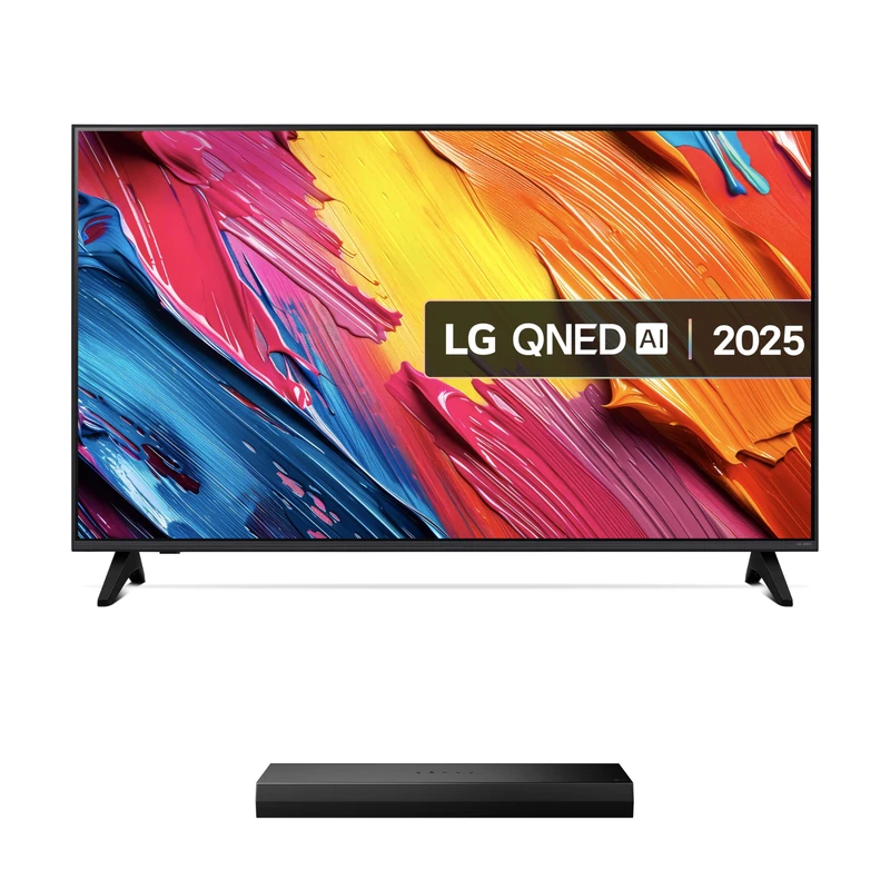 LG 43QNED70A6A (2025) 43-Inch QNED AI 4K UHD HDR Smart TV bundle with US20A Bluetooth Soundbar 2.0 Channel