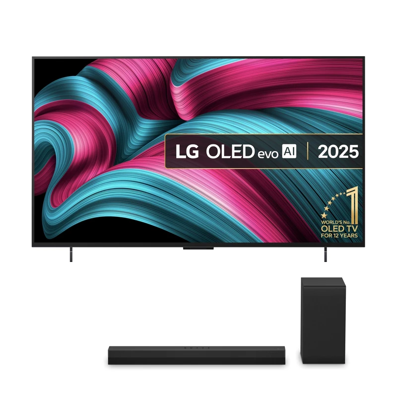 LG OLED42C55LA 42-Inch OLEDevo AI 4K UHD Smart TV bundle with US40T Bluetooth Soundbar 2.1 Channel (Wireless Subwoofer)