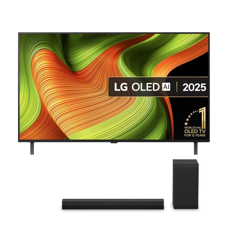 LG OLED48B56LA 48-Inch OLED AI 4K UHD Smart TV bundle with US40T Bluetooth Soundbar 2.1 Channel (Wireless Subwoofer)