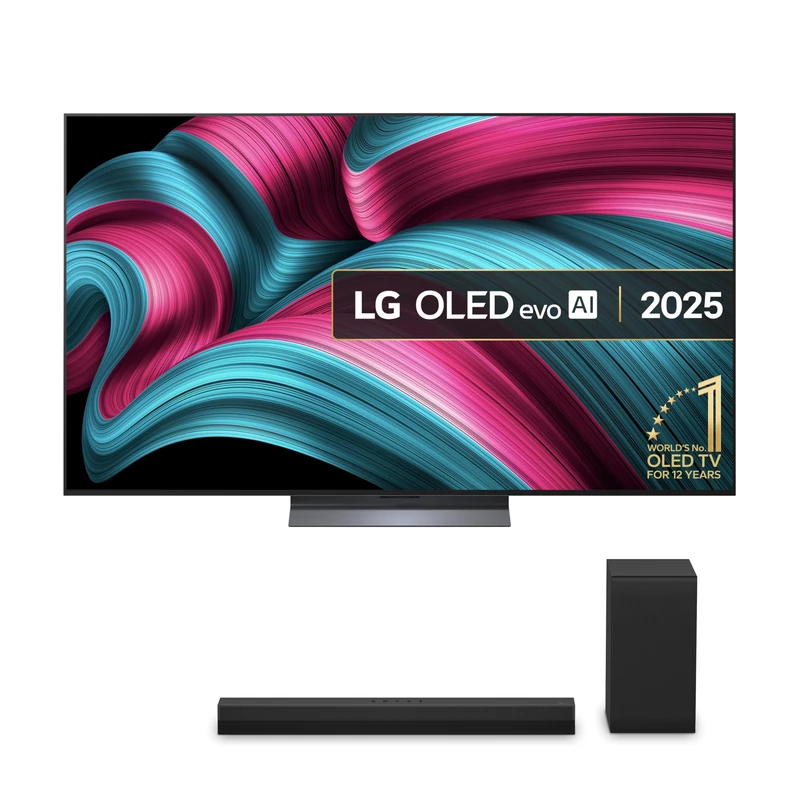 LG OLED65C55LA 65-Inch OLEDevo AI 4K UHD Smart TV bundle with US40T Bluetooth Soundbar 2.1 Channel (Wireless Subwoofer)