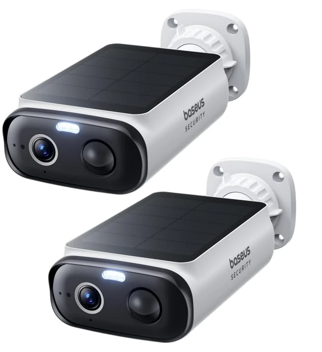 Baseus Security S1 Lite Outdoor Security Camera Solar Battery WiFi IP67 Weatherproof Camera Surveillance Wireless Outdoor 2K 135° Colour Night Vision No Charge Compatible with Alexa and Google [2