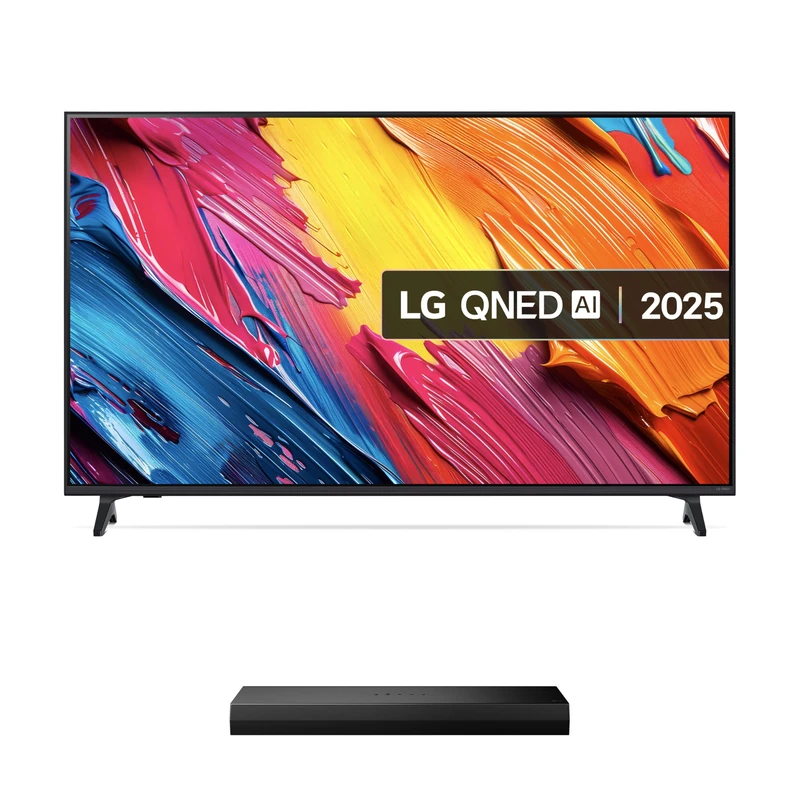 LG 65QNED70A6A (2025) 65-Inch QNED AI 4K UHD HDR Smart TV bundle with US20A Bluetooth Soundbar 2.0 Channel