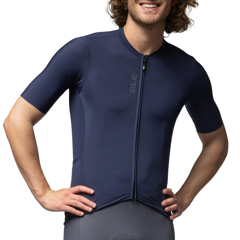 Alé Cycling Men's Pragma Colour Block Off-Road Short Sleeve Cycling Jersey, Navy Blue, XL