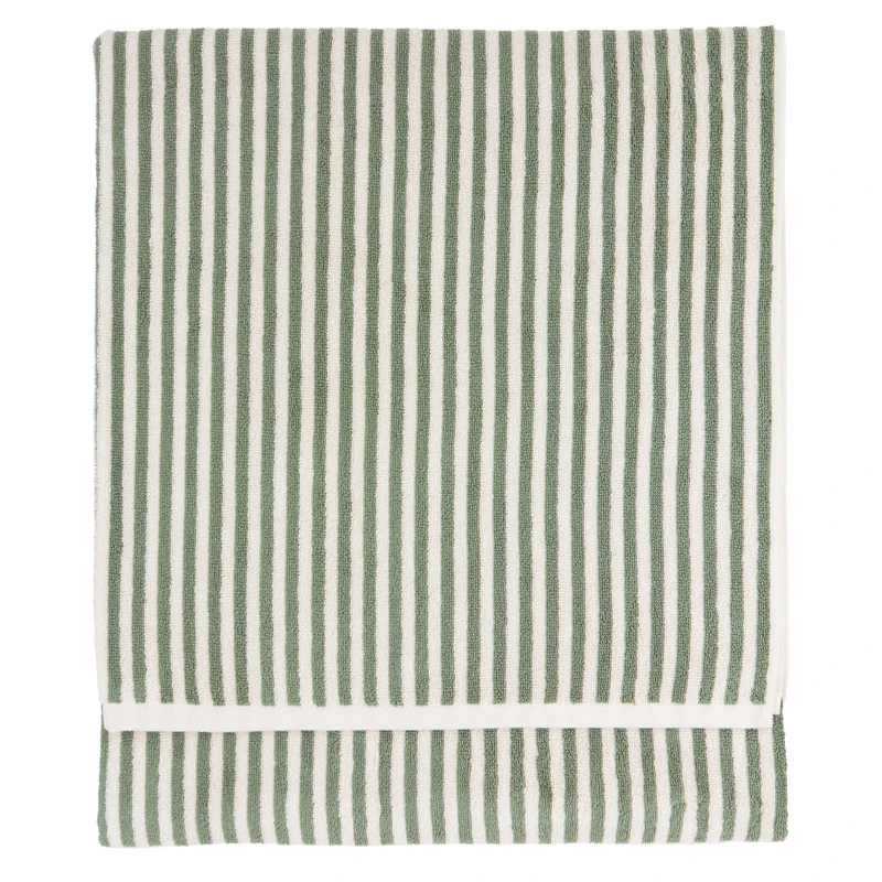 Yard Hebden XL Bath Sheet – Ultra Soft 100% Cotton Terry Striped Luxury Bathroom Towel (Forest – 100x180cm)