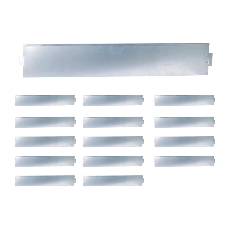 Relaxdays Galvanised Lawn Edging, Pack of 15, 18 x 100 cm, Flexible for Bed and Grass, Silver