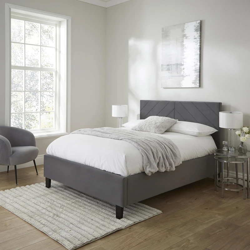 Thea Velvet Ottoman Storage Bed Frame Modern Upholstered Ottoman Bed with Lift-Up Storage, Luxury Bedroom Furniture