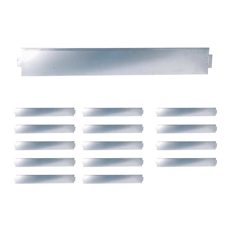 Relaxdays Lawn Edging, Set of 15, HxW: 15 x 100 cm, Galvanised Steel, Flexible Bed Edging for Lawns & Borders, Silver