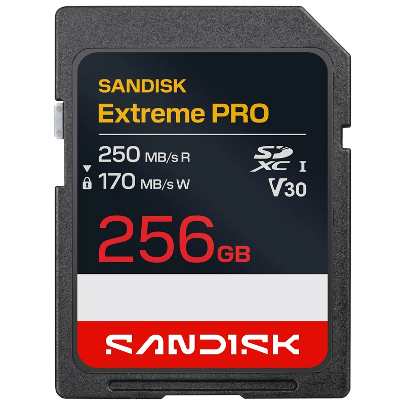 SANDISK Extreme PRO SD UHS-II V90 Card 256GB (read speeds up to 310MB/s, write speeds up to 304MB/s, works with DSLR and Mirrorless cameras)
