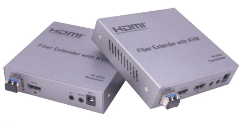 LINK HDES19 HDMI 4K 60Hz KVM Extender over Fiber Optic up to 20km - Ultra HD Video Transmitter and Receiver, USB Keyboard and Mouse Support, PC and Server Remote Control - Image 1