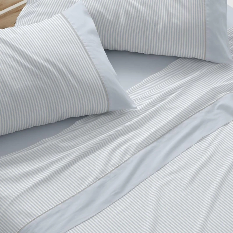 Burrito Blanco | Cotton Bedding Set | Bed 135 cm Design 640 | Color Blue (135 x 190/200 cm.)