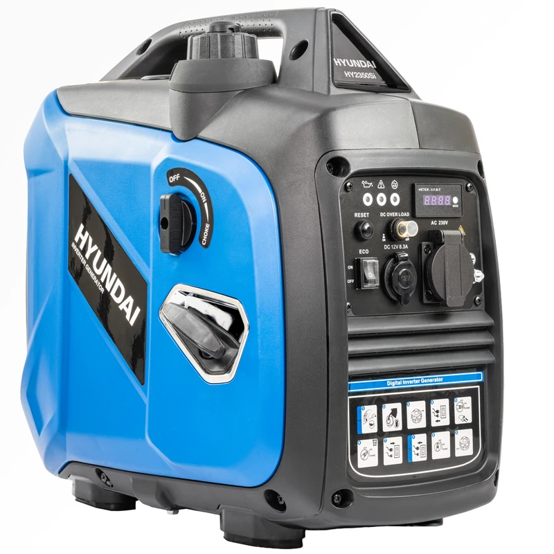Hyundai 2.0kW Petrol Inverter Generator, 1.8kW Continuous Power, Pure Sine Wave, 62dBA Noise, Portable Power for Camping and Caravans