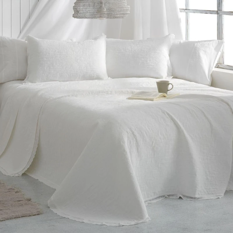 Burrito Blanco | Summer Quilt | Bed 135 cm (+Available Measurements) | Design 164 | White (135 x 190/200 cm.)
