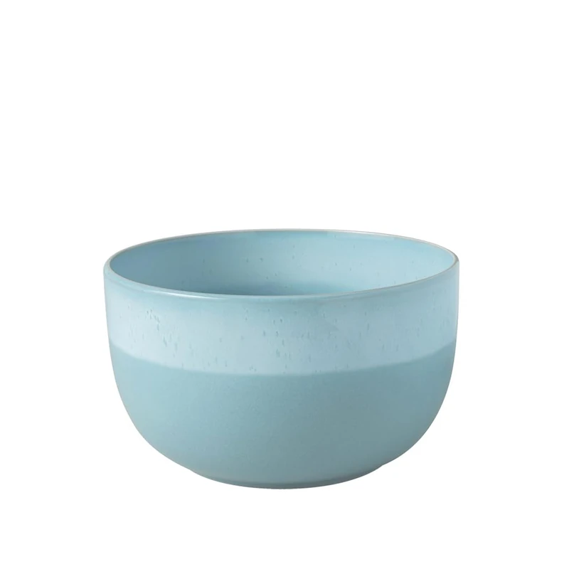 Like. by Villeroy & Boch – Perlemor Aqua Serving Bowl, Dimensions: Approx. 22.5 × 22.5 × 12.5 cm, Blue, Dishwasher-Safe & Microwave-Safe, Pottery-Look Effect Glaze, Premium Porcelain Serving Bowl